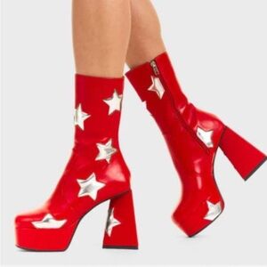 Red Star Platform Boots